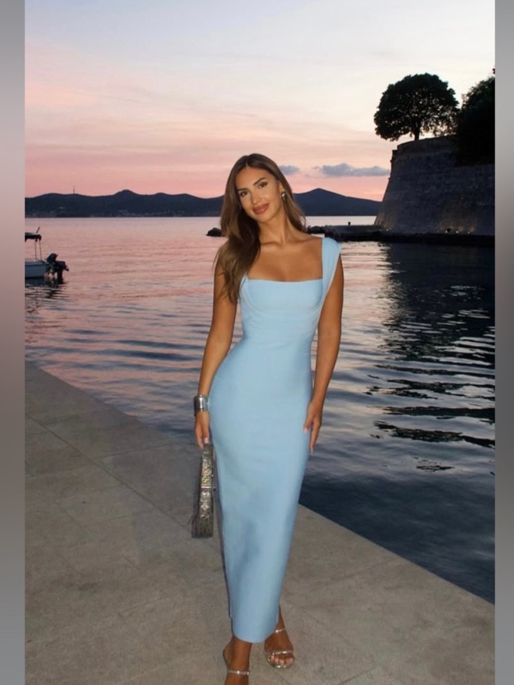 elliatt fiona blue fitted bodycon bandage knit maxi gown dress size medium NEW - Picture 17 of 17